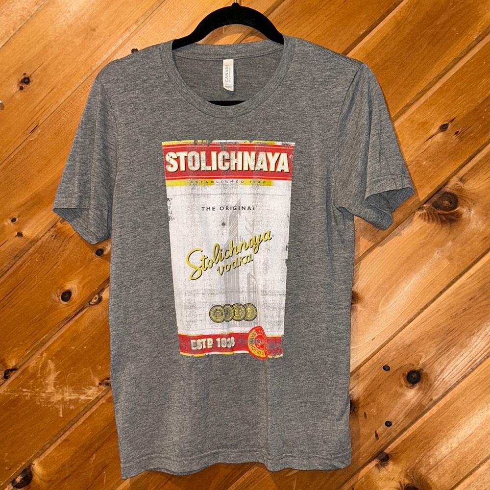 Stolichnaya Stoli vodka gray label tshirt
